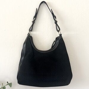 The Sak Black Woven Shoulder Bag Hobo Purse - Like New